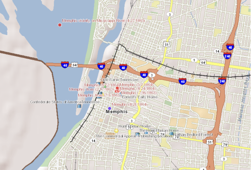 Map of Memphis Skirmish